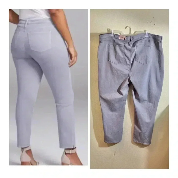 NYDJ Jeans Women Plus Size 28 Curves 360 Slim Straight Ankle Leg Gray NEW - Picture 2 of 14